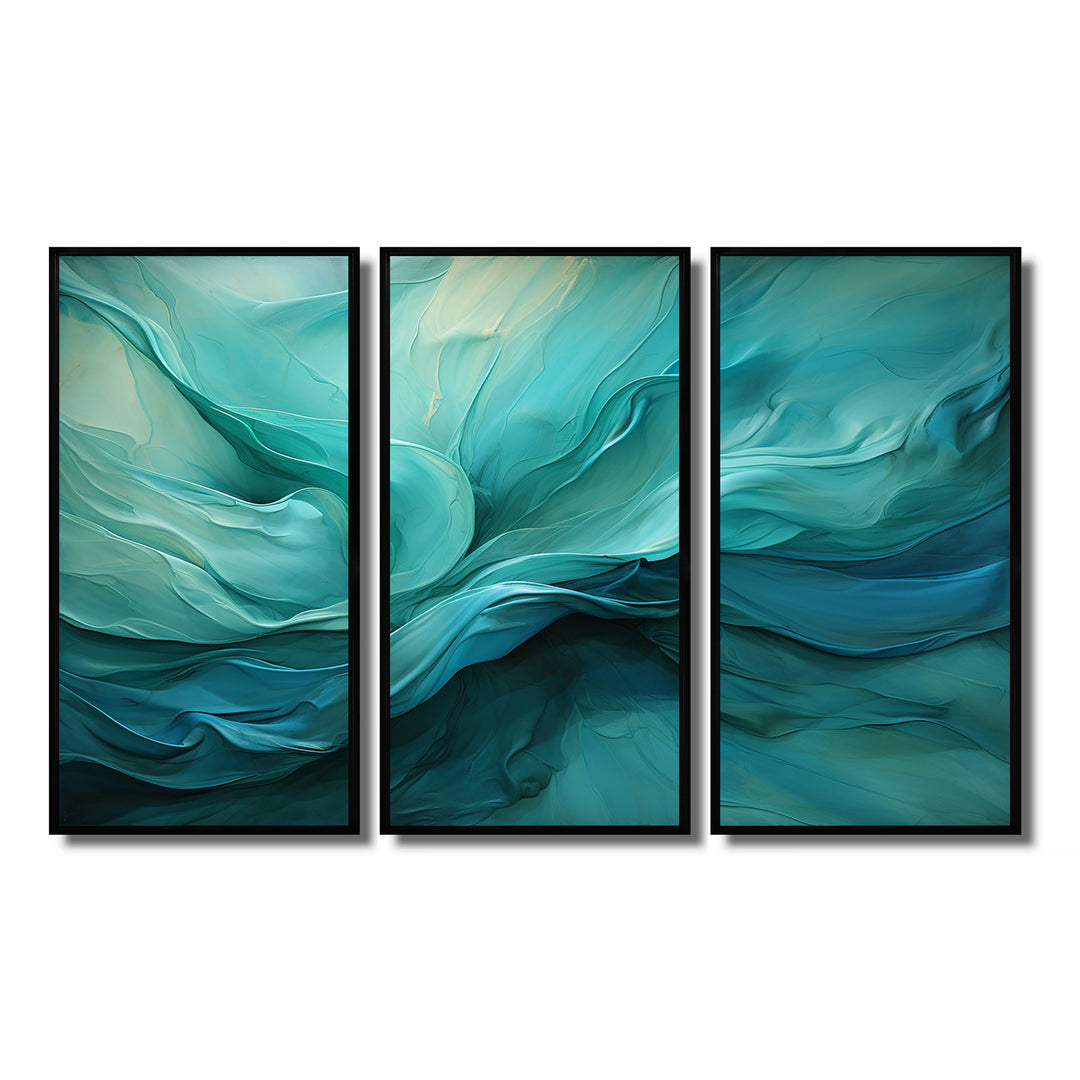 Turquoise Tranquility V - 3-Piece Canvas Wall Art
