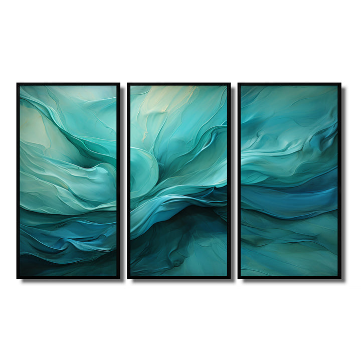 Turquoise Tranquility V - 3-Piece Canvas Wall Art