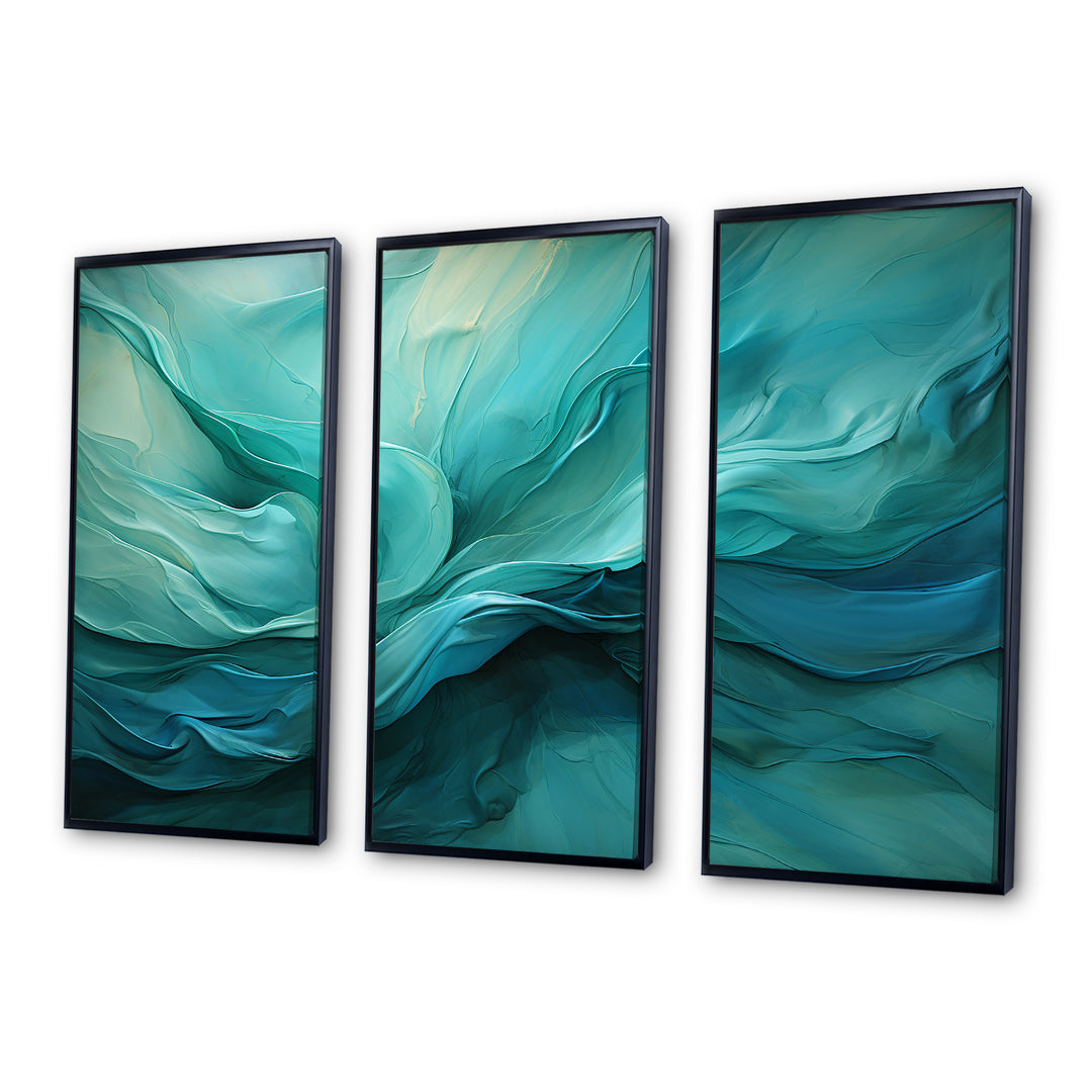 Turquoise Tranquility V - 3-Piece Canvas Wall Art