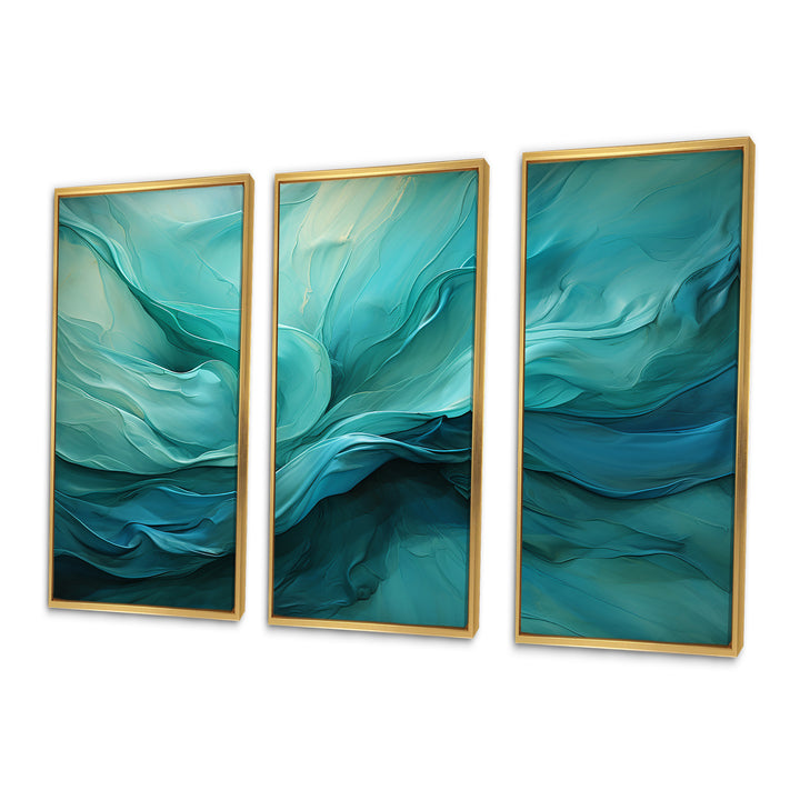 Turquoise Tranquility V - 3-Piece Canvas Wall Art