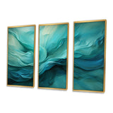Turquoise Tranquility V - 3-Piece Canvas Wall Art