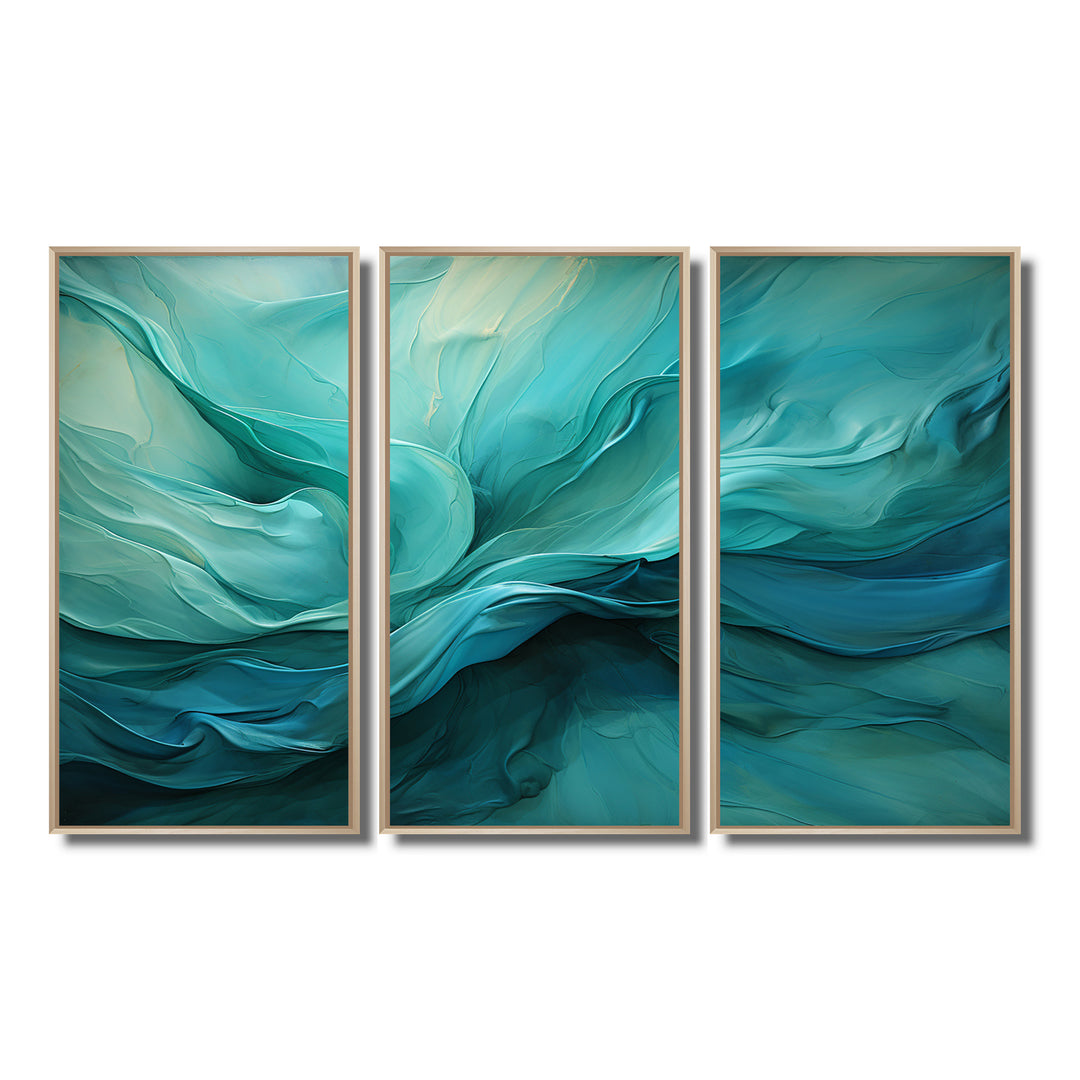 Turquoise Tranquility V - 3-Piece Canvas Wall Art