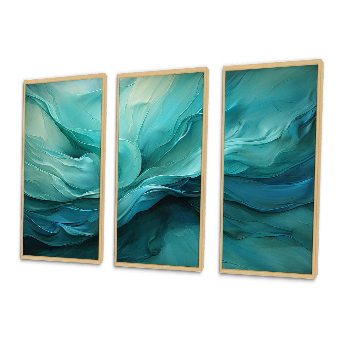 Turquoise Tranquility V - 3-Piece Canvas Wall Art