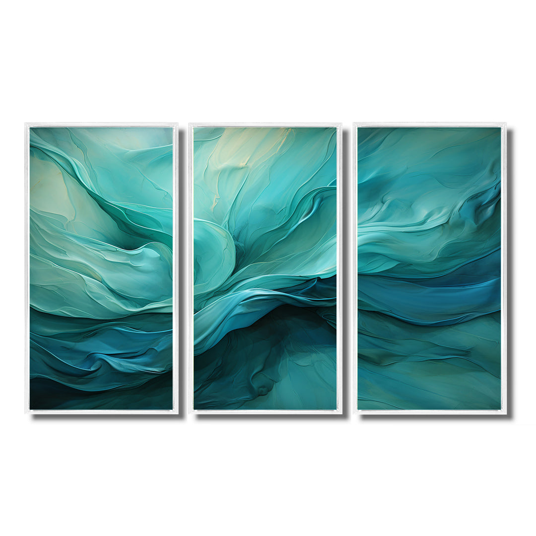 Turquoise Tranquility V - 3-Piece Canvas Wall Art