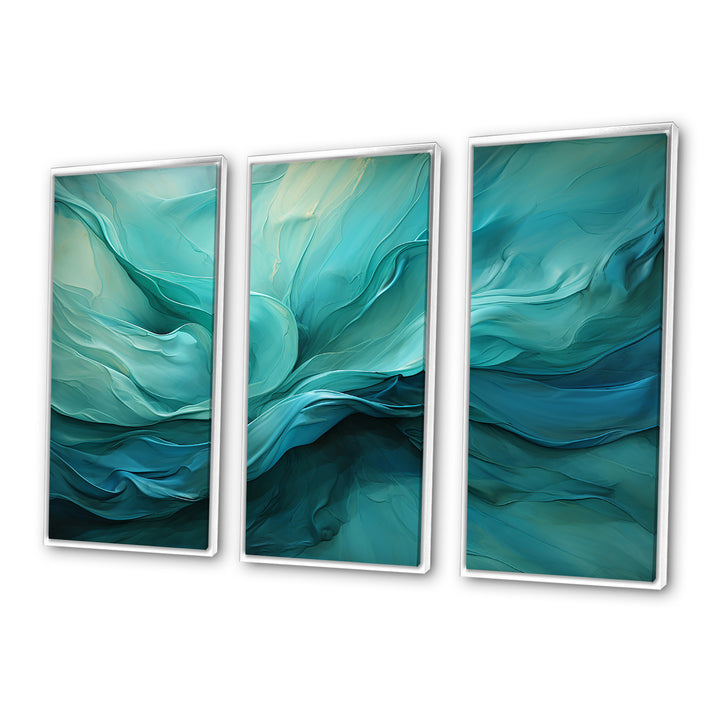 Turquoise Tranquility V - 3-Piece Canvas Wall Art