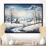 Countryside Snowy Minimalism Winter V - Landscapes Canvas Wall Art