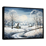 Countryside Snowy Minimalism Winter V - Landscapes Canvas Wall Art