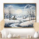 Countryside Snowy Minimalism Winter V - Landscapes Canvas Wall Art