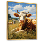 Cow Contentment - Cow Canvas Wall Art