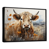 Cow In The Meadow III - Animals Canvas Wall Art