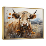 Cow In The Meadow III - Animals Canvas Wall Art