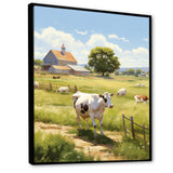 Cow Dairy A Serene - Cow Framed Canvas Art