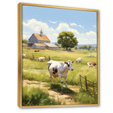 Cow Dairy A Serene - Cow Framed Canvas Art