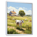 Cow Dairy A Serene - Cow Framed Canvas Art