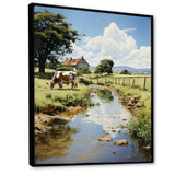 Cow Farmstead Serenity - Cow Large Canvas Wall Art