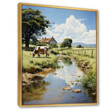 Cow Farmstead Serenity - Cow Large Canvas Wall Art