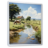 Cow Farmstead Serenity - Cow Large Canvas Wall Art
