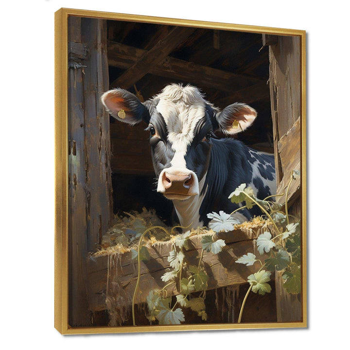 Cow Rustic Charm I - Animals Canvas Wall Art