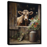 Cow Rustic Charm III - Animals Canvas Wall Art