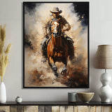 Cowboy Prairie Wind II - People Canvas Wall Art