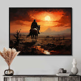 Cowboy Sunrise On The - People Canvas Wall Art