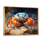 Crab Coastal Guardian Collage - Coral Crab Wall Art