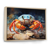 Crab Coastal Guardian Collage - Coral Crab Wall Art