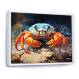 Crab Coastal Guardian Collage - Coral Crab Wall Art