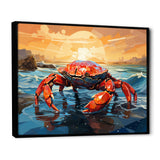 Crab Coastal Guardian Geometric - Coral Crab Wall Art