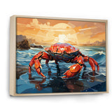 Crab Coastal Guardian Geometric - Coral Crab Wall Art