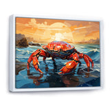 Crab Coastal Guardian Geometric - Coral Crab Wall Art