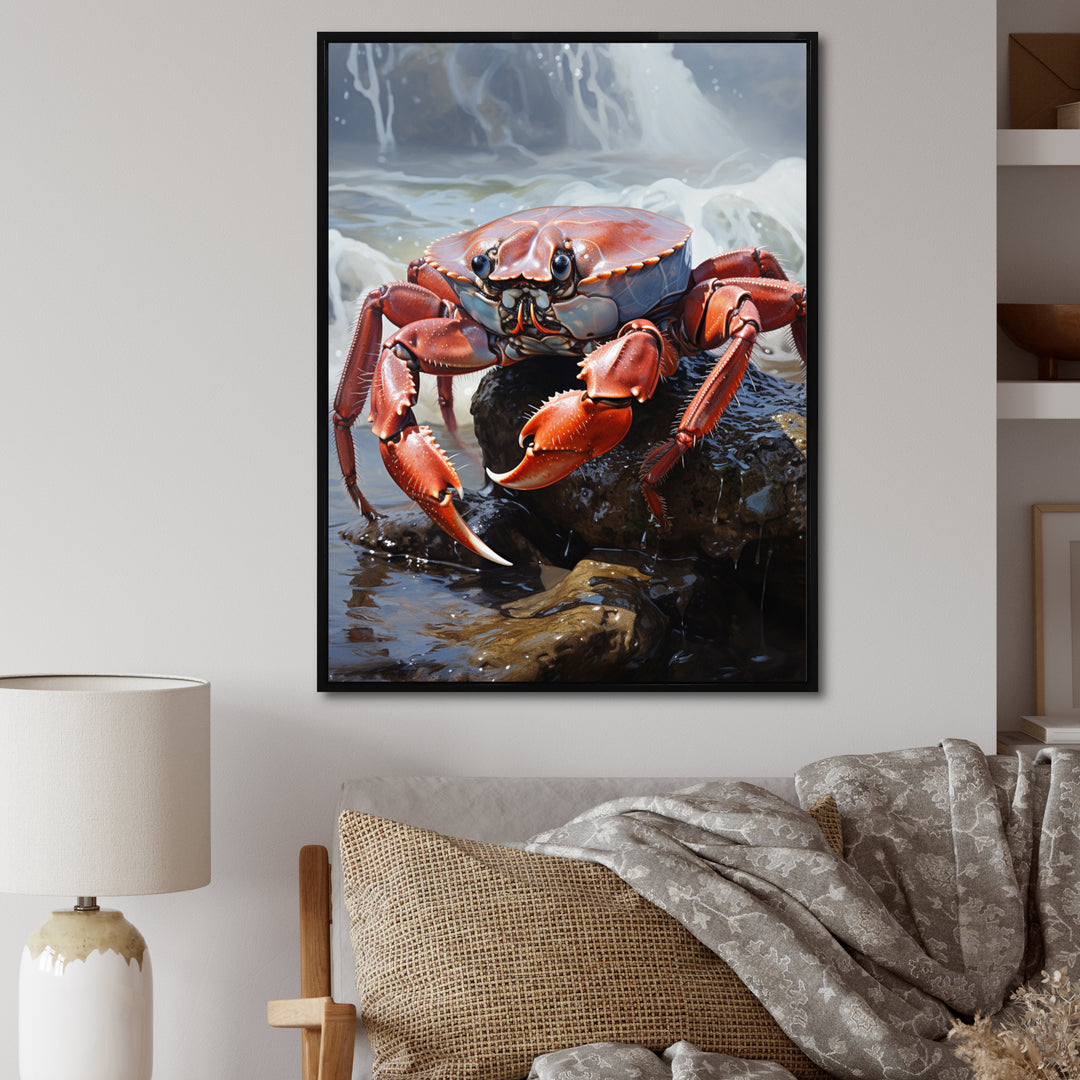 Crab Coastal Sentry - Crab Living Room Wall Art