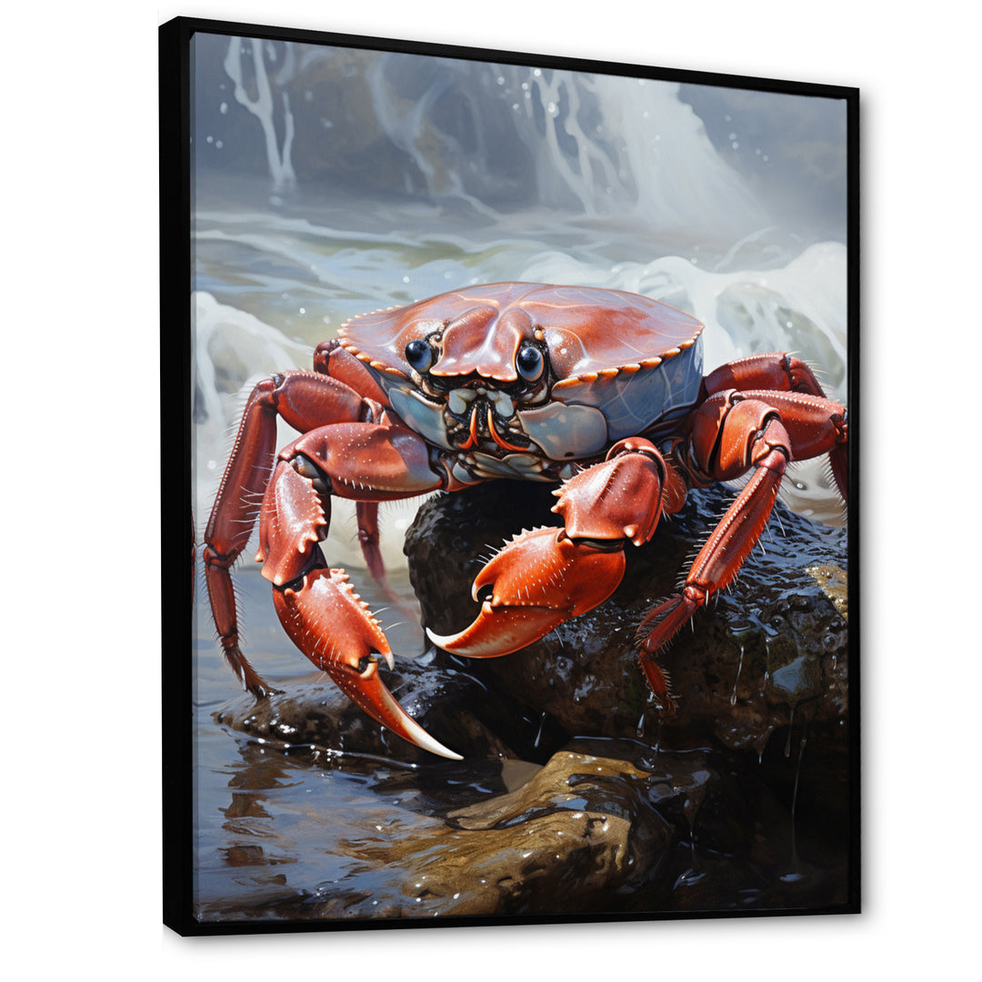 Crab Coastal Sentry - Crab Living Room Wall Art