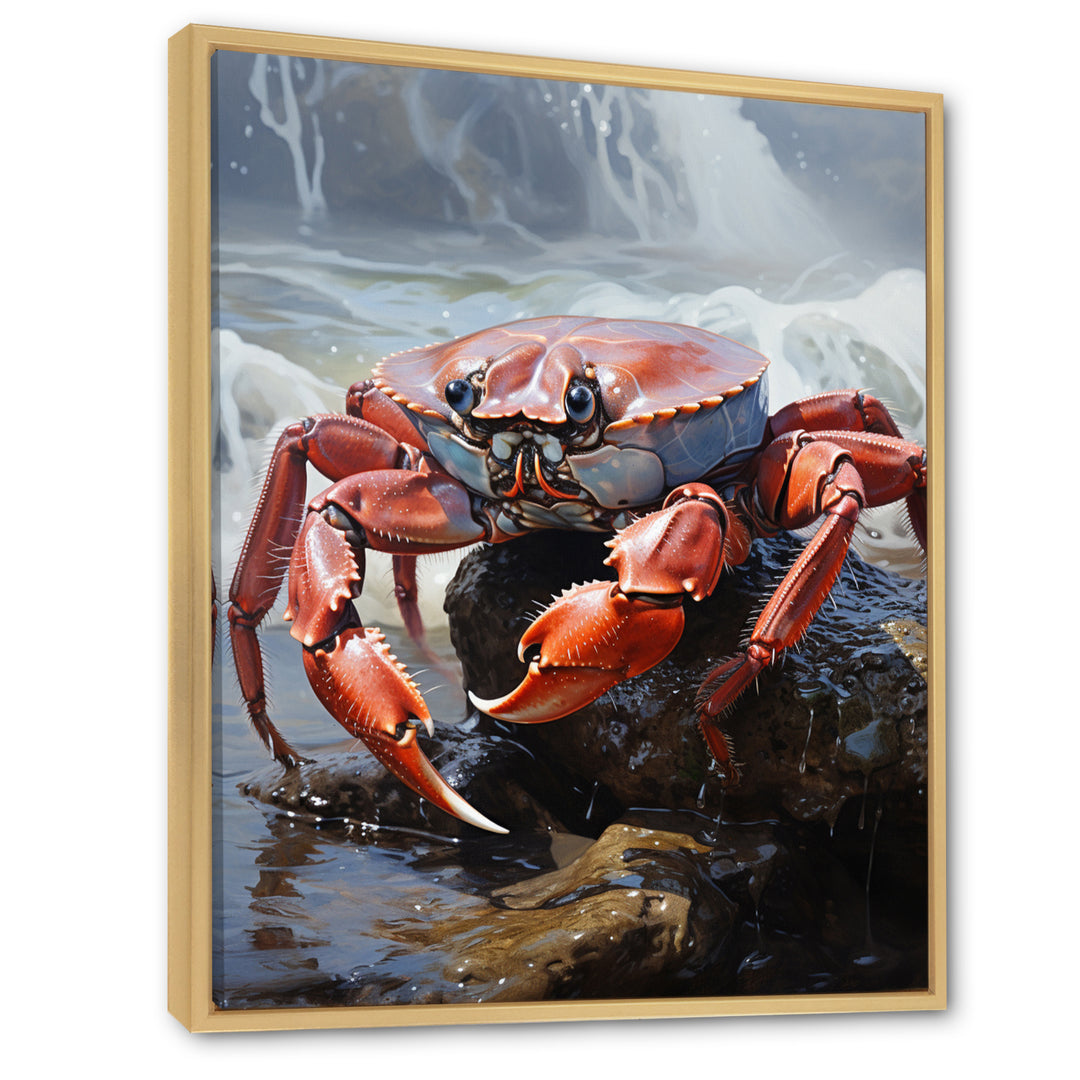 Crab Coastal Sentry - Crab Living Room Wall Art