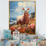 Coastal Pink Lamb - Sheep Bedroom Wall Art