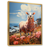 Coastal Pink Lamb - Sheep Bedroom Wall Art