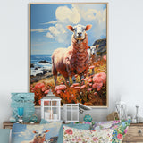 Coastal Pink Lamb - Sheep Bedroom Wall Art
