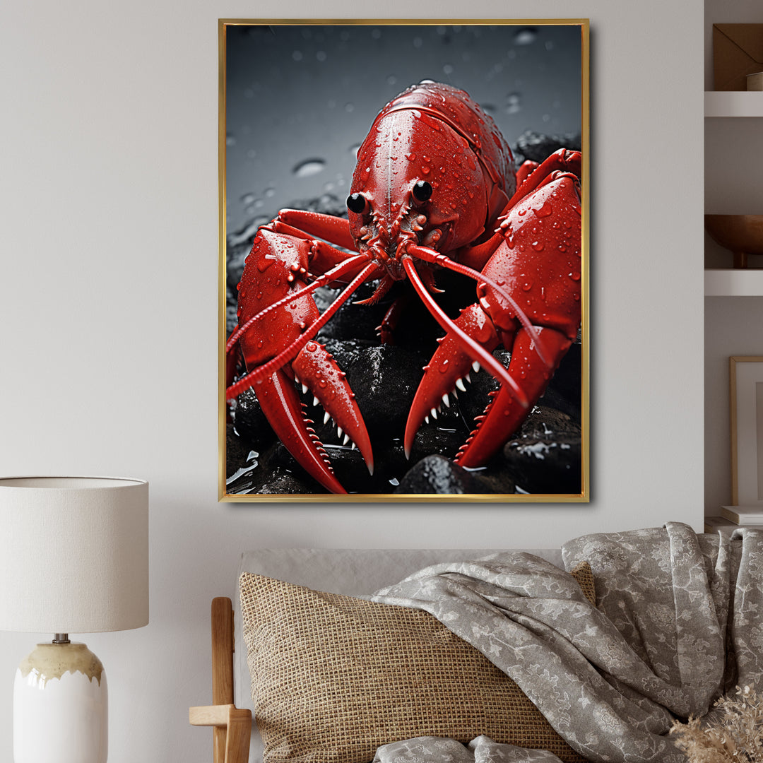 Crayfish Elusive Crayfish - Coral Crayfish Wall Art