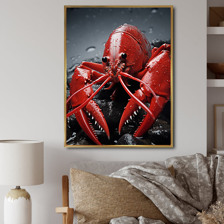 Crayfish Elusive Crayfish - Coral Crayfish Wall Art