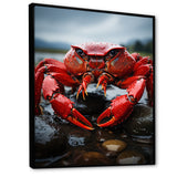 Vibrant Crayfish Portrait - Crayfish Framed Canvas Art