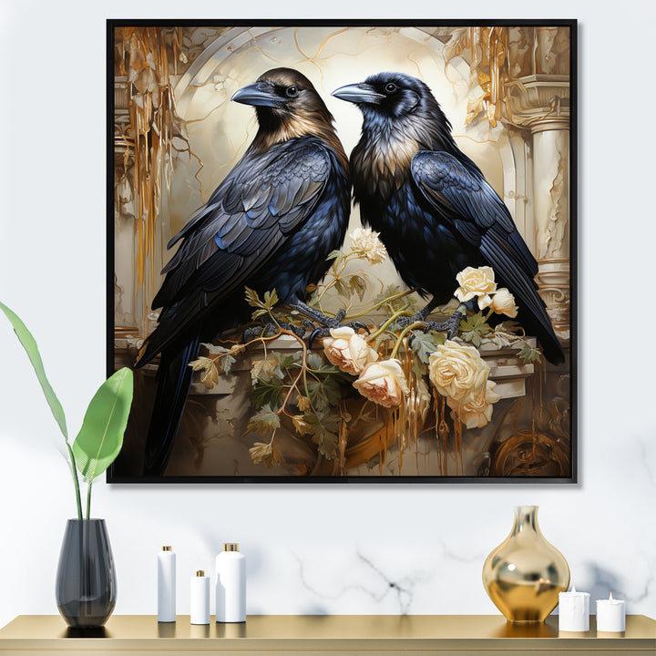 Crow Golden Elegance - Crow Wall Decor
