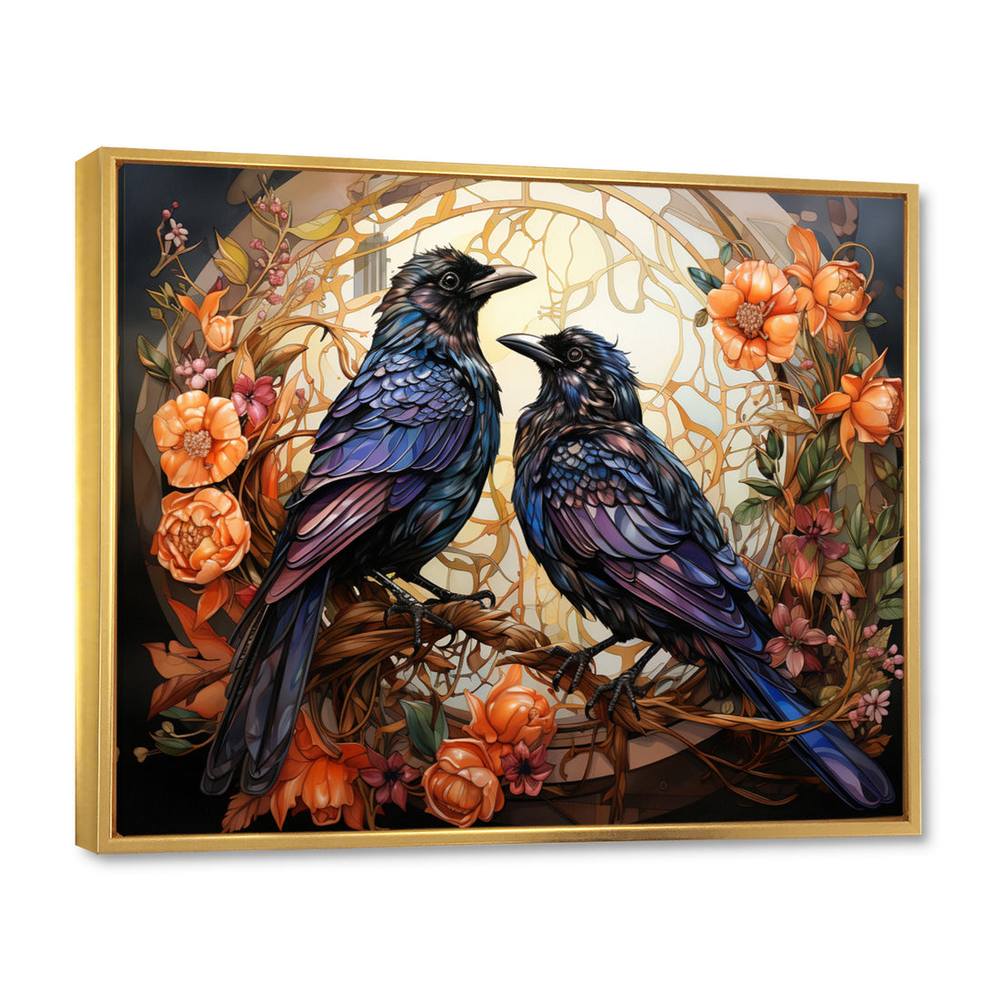 Crow Enchanted Monarchs - Crow Canvas Wall Art