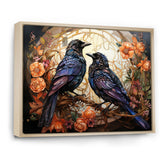 Crow Enchanted Monarchs - Crow Canvas Wall Art