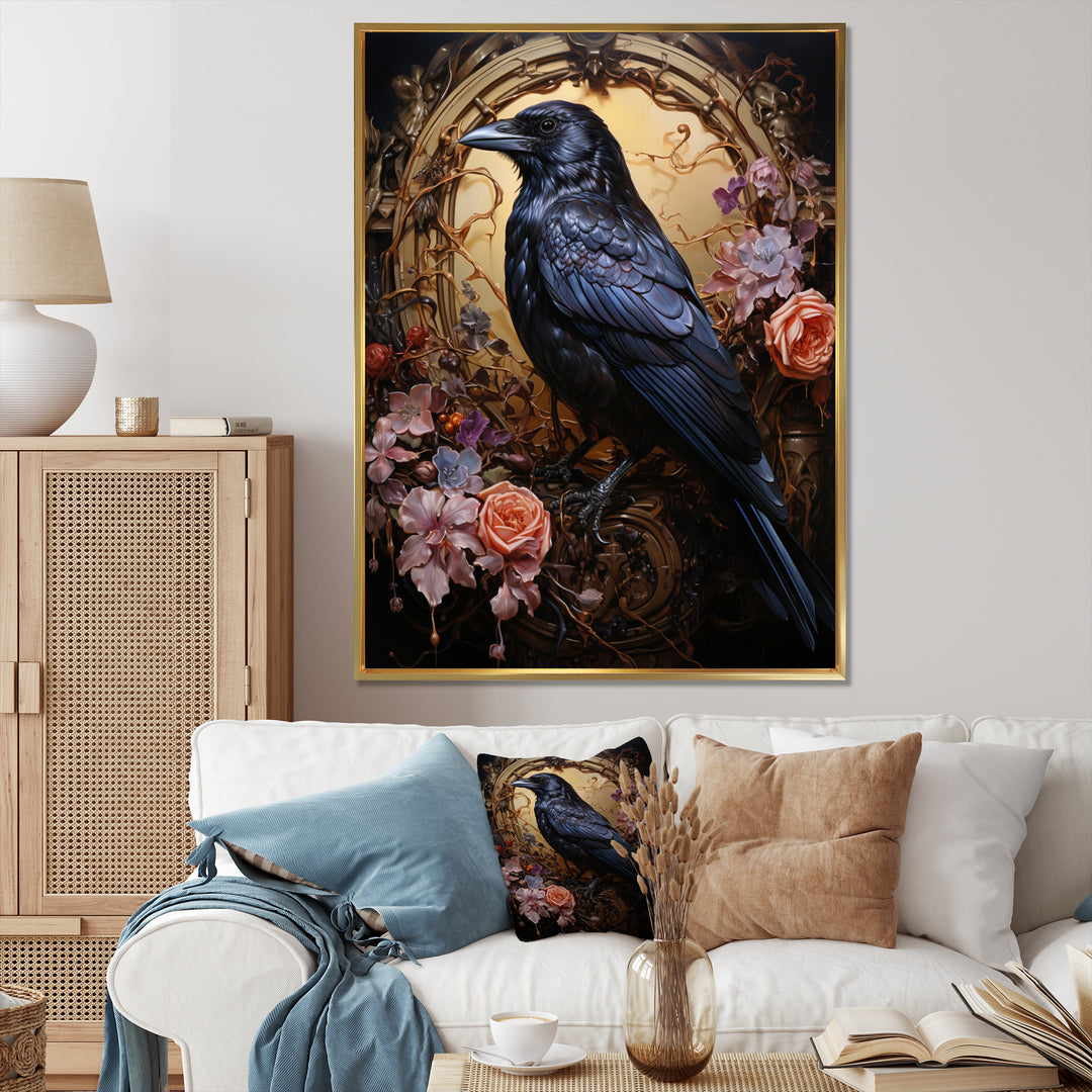 Crow Opulent Oath - Crow Canvas Wall Art