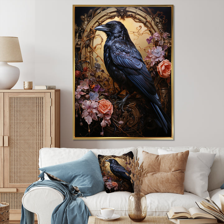 Crow Opulent Oath - Crow Canvas Wall Art