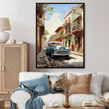 Turquoise Cuba Classic Cars - Classic Cars Canvas Wall Art