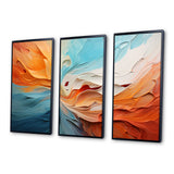 Teal Orange Bold Abstract Flow Collage I - Multi-Panels