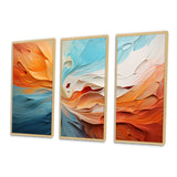 Teal Orange Bold Abstract Flow Collage I - Multi-Panels
