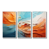 Teal Orange Bold Abstract Flow Collage I - Multi-Panels