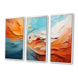 Teal Orange Bold Abstract Flow Collage I - Multi-Panels